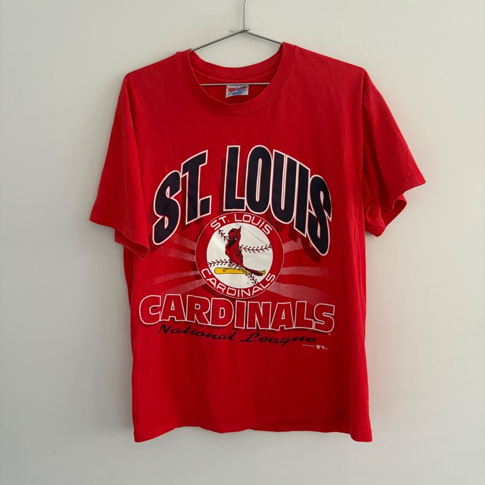 Vintage 1994 St Louis Cardinals MLB Hanes Heavyweight T-Shirt Red Large